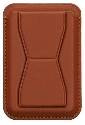 kwmobile Tarjetero Adhesivo para Movil - Porta Tarjetas de Cuero Sintético con Función de Soporte para Smartphone