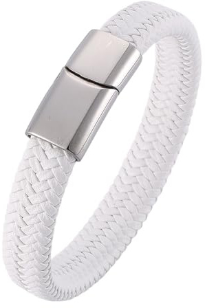 Homxi Armbänder Gelb Herren,Herren Armbänder Edelstahl Geflochtenes Leder Armbänder Herren