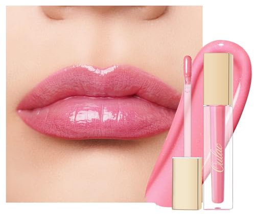 Oulac Lipgloss Glänzend - Flüssiger Lippenstift 3D Glanz Finish Feuchtigkeit Lipgloss Durchsichtig Glitzer mit Rosendamascena Blütenextrakt, Lippenpflege für Trockene Lippen, 4.5ml, Rose Quartz (C16)