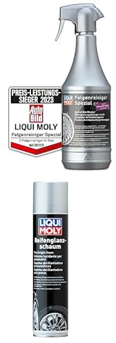 Bundle aus LIQUI MOLY Felgenreiniger Spezial | 1 L | Autopflege | Art.-Nr.: 1597 + LIQUI MOLY Reifenglanzschaum | 400 ml | Autopflege | Lackpflege | Art.-Nr.: 1609