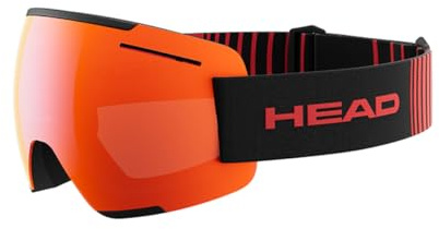 HEAD F-LYT - Gafas de esquí y snowboard unisex para adultos, color rojo y negro, talla L