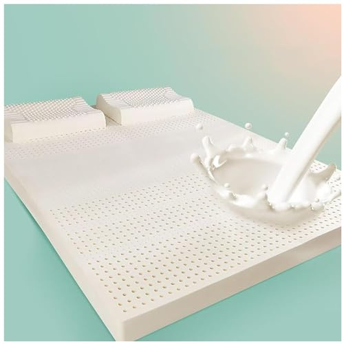 BIRJXVTO Matelas Latex Super Doux 100% Naturel Design Simple Matelas Relaxant en Latex pour Chambre À Coucher avec Surmatelas, Surmatelas en Latex Naturel,2.5cm,90x200cm