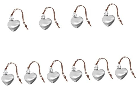 TOPBATHY 10 Pièces Tasse à Croquer Flasque Coeur Flacon D'hommes Extérieur Petit Flacon Portable Acaule Flacons De Hanche Coeur Flacons Pour D'alcool De Golf Silver Acier Inoxydable
