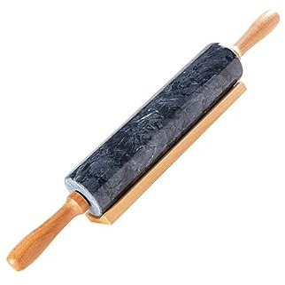 CIYODO Mattarello in Marmo Mattarello Naturale Per Dolci Manico in Legno Perfetto Per La Famiglia