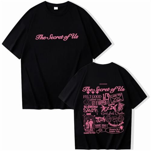 LAIZHENE T-Shirt Baumwolle Gracie Abrams T-Shirt Fan Rundhalsausschnitt Shirt Unisex Mode Casual T-Shirt (Schwarz,S)