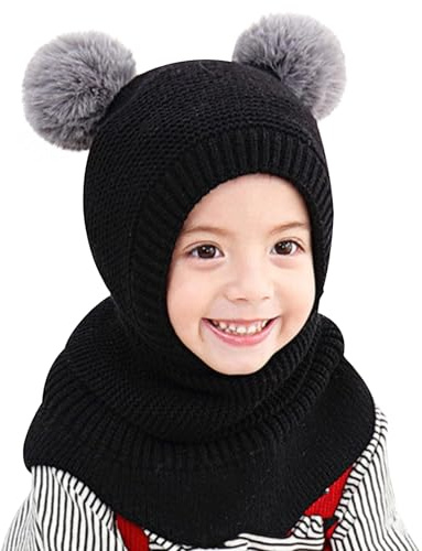 TAGVO Kinder Winter Thermo Sturmhaube 2-5 Jahre, Multifunktionale Winddichte Warm Fleece Schlupfmütze, Wintermütze mit Halswärmer für Jungen Mädchen