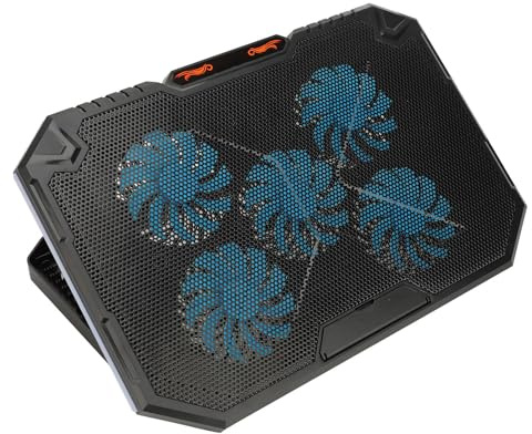 Laptop Cooler Pad with 5 Fans, RGB Lighting, 7 Heights, for 13-17 Inch Laptops, USB Connection, Prevent Falling Off, Keep Cool