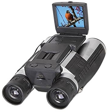 PLHBVDFWE Prismáticos para cámara Digital 12X32 Tele 1080P HD para fotografía y vídeo con Pantalla LCD de 2,0, trípode de Aluminio para 10x 720p (12x 1080p)