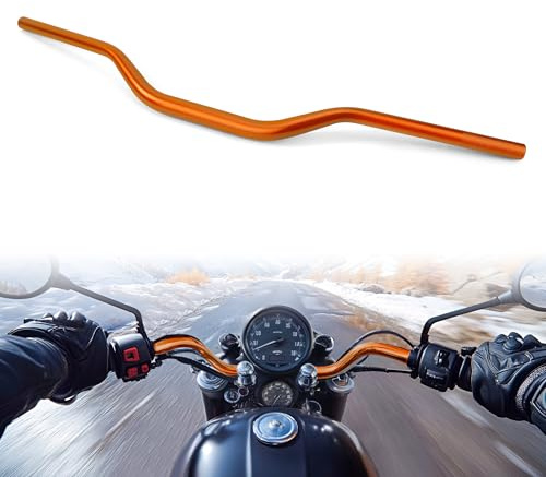 Tunejoy Manubrio Moto 28 mm Manubri 1 1/8 Universale per Motociclette Off-Road ATV Dirt Pit Bike Quad Go Kart Lunghezza totale: 800 mm Arancione