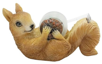 Eichhörnchen Klebebandabroller, Harz, 19.8 * 13.2 * 10.8 cm, 384 g, Tape Dispenser, Tischabroller, Klebebandspender, Abroller Klebeband, Tierdeko, Schreibwaren, Figur, Büro Deko