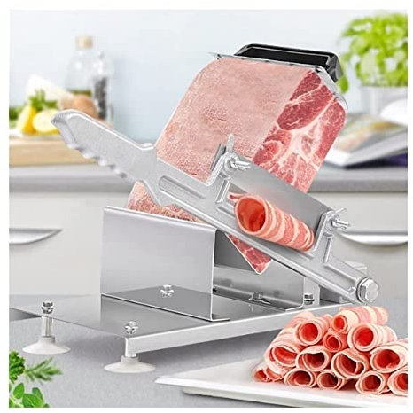 Cortadora manual de carne congelada, cortadora de carne de acero inoxidable, cortadora de carne de res, cordero, rollos de carne, cortadora de láminas de verduras, cortadora de fiambres para cocina