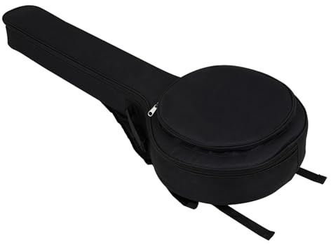Banjo-förvaringsväska, musikinstrumenthållare, banjo-ryggsäck med justerbar rem, thanksgiving julklappar för 5-strängad banjo, svart