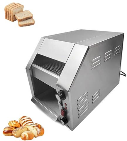 Tostadora Comercial De Acero Inoxidable De 2075 W, 500 Unidades/h, Industrial De Alta Resistencia, Con Cinta Transportadora, Control De Temperatura De 0 a 300 °C, Diseño Inclinado, Para Restaurantes