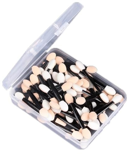 50Pcs Sponge Eyeshadow Applicators,Dual Sides Eyeshadow Brushes | Soft Comfortable,Portable Eye Makeup Applicators,Disposable Sponge Brushes,for Make Up Eyeshade Convenient,Travel Use