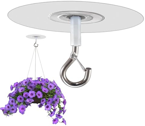 Generisch Ganchos sin taladrar para techos, pinzas adhesivas, ganchos de cierre de seguridad, ganchos de pared impermeables para plantas, luces, globos, campanas de viento, herramientas colgantes para