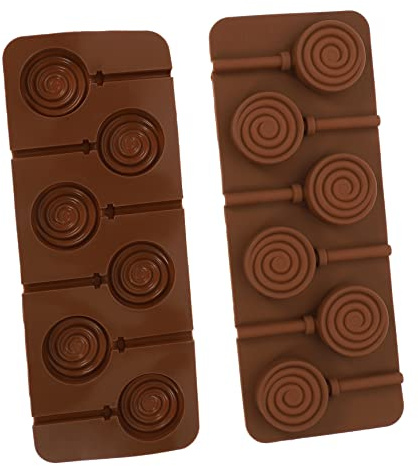 SMASOLO 2 pièces Moule Sucette Silicone pour Chocolat et Biscuits Forme Lollipop Antiadhésif Accessoire Pâtisserie Portable et Facile à Nettoyer pour Bonbons et Fudge Maison