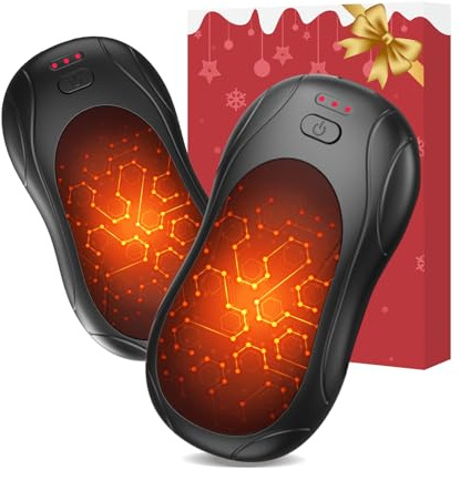 Handwärmer Elektrisch, Taschenwärmer Wiederverwendbar Elektrisch 2er-Set, Geschenke für Frauen Männer, Kinder, 3 Einstellungen, Wärme bis zu 18 Stunden, Handwärmer USB für Golf Camping Jagd