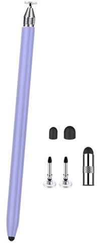 Kfwfuaee Lápiz táctil 3 en 1, dos puntas de precisión, cabezal de goma suave para tabletas, teléfonos inteligentes, no rasguños, experiencia de escritura con dos estilos finales con precisión y