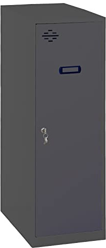 PROREGAL Schließfachwürfel AMEGO | HxBxT 91,5x30x50cm | Ohne Standfüße | Anthrazit-Anthrazit | Spind Schließfach Garderobe