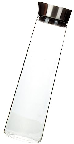 DOITOOL Pichet Verre Haute Borosilicate Cruche Eau Froide Anti-fuite avec Couvercle Inox Distributeur Boissons Transparent pour Jus Thé Lait et Vin à Domicile