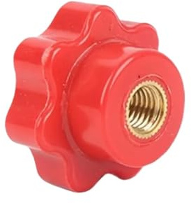HEXHUASR 1 Stück – 5 Stück M4 M5 M6 M8 M10 M12, rote Pflaume, handfest anzuziehende Muttern, 6-Sterne-Sackloch-Klemmknopf, Kunststoff-Rändelmuttern(M10 head 40mm 2PCS)