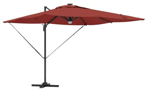 Roma Parasol - Pérgolas para terraza, color rojo, 286 x 285 x 270 cm, aluminio y poliéster, para terraza, patio, balcón, piscina