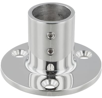 Helilyco 316 for Stainless Steel Boat Hand Rail Base 7/8 (22mm) or 1 (25mm) Tube Yacht Railing Mount - Silver