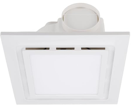 Extractor Silencioso de Baño de 140 CFM con Luz para Montaje en Techo de Ventilación de Ducha, Material ABS