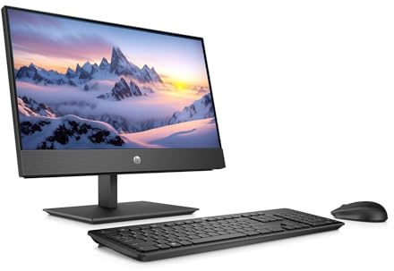 HP ProOne 600 G5 All in One Desktop Computer PC, Mit 21.5-Zoll-Monitor, Intel Core i5-9500, 16 GB RAM, 256 GB SSD, US QWERTY Tastatur, WiFi, Bluetooth, Windows 11 Pro (Generalüberholt)