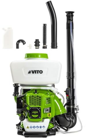VITO – Pulverizador térmico atomizador 2T 43 CV 1,6 CV 14 L – Pulverizador Polvos y Líquidos Alcance 12 m – Mantenimiento y fertilización cultivos, agricultura