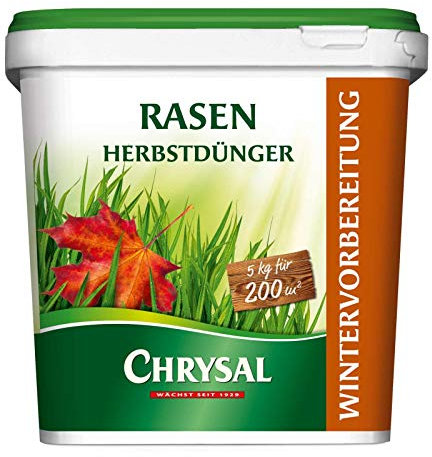 Chrysal Herbstrasendünger - 5 kg- Hochwertiger mineralischer Rasen Herbstdünger für 200 m²