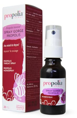 PROPOLIA - Spray Gorge - Propolis, Miel, Thym & Eucalyptus- Irritations de la gorge et de la bouche - 100% naturel - Complément alimentaire - Fabriqué en France - 20 ml