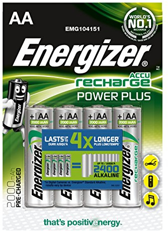 Energizer ENRAA2000P4 – wiederaufladbare Batterien (Universal, Silber)