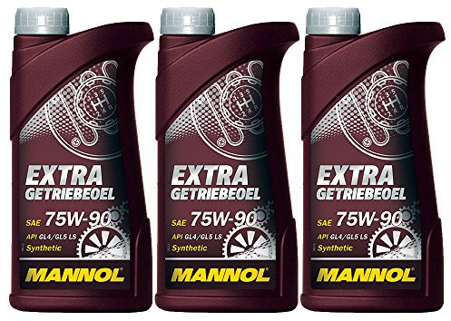 MANNOL 3 x 1L 75W-90 Extra Getriebeöl/GL-5 Synthetisches Schaltgetriebeöl