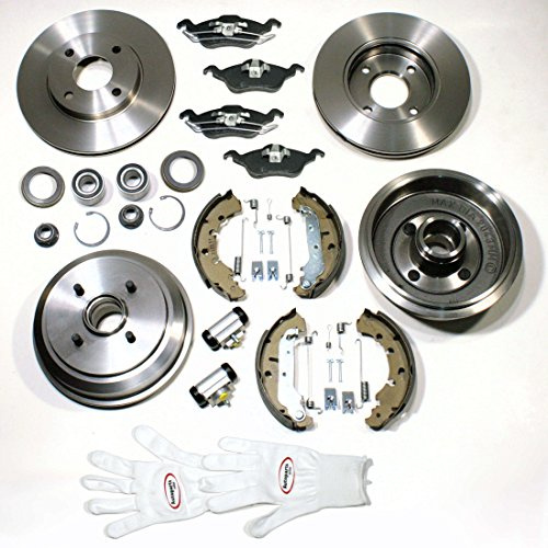 Autoparts-Online Set 60005054 Bremsscheiben/Bremsen + Bremstrommel Set mit ABS Ringen für vorne + für hinten