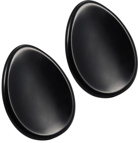 mookaitedecor 2 Stück Poliert Daumenstein Handschmeichler Massagestein | Obsidian Daumenstein Tropfenform Heilsteine Kristall, Taschenstein Sorgenstein für Heilung Stressabbau Meditation