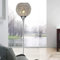 WANGIRL Lampara de Pie Salon Cristal Modernas, Control de Interruptor de Pie Lámpara de Pie, Portalámparas E27 (Plata Galvanizada)