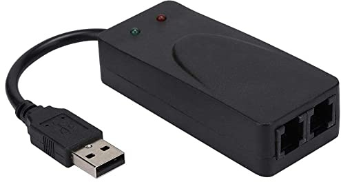 VBESTLIFE Dual Ports USB2.0 56K Sprachfaxdaten Externes V.90 V.92-Modem für XP, Unterstützung für automatische/Ton und Impulswahl/automatische Antwort