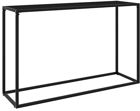 vidaXL Konsolentisch Konsole Beistelltisch Flurtisch Sideboard Frisiertisch Wandtisch Schminktisch Ablagetisch Schwarz 120x35x75cm Hartglas
