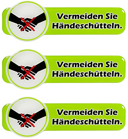 BIKE-label Schild 3D Aufkleber 158 x 53 mm 3 Stück kein Händeschütteln 900190