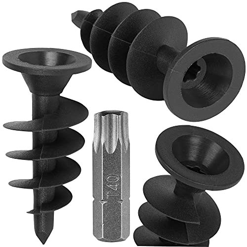 200 Stück - Montagedübel aus Kunststoff mit Gewindespirale für Noppenbahn und Abdeckprofil Grundmauerschutz + Torx TX40