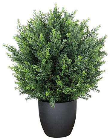 Seidenblumen Roß Zedernkugel/Koniferenkugel 60x50cm im Topf LA künstliche Zeder Thuja Kunstpflanzen Kunstbaum