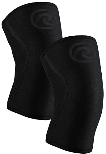 Rehband Power Max Kniebandage Kraftsport 7mm SBR/Neopren, wettkampfgeeignet, Knee Sleeves für Bodybuilding, Powerlifting, Crossfit & schweres Gewichtheben, Farbe:Carbon/Schwarz - 1 Paar, Größe:XL