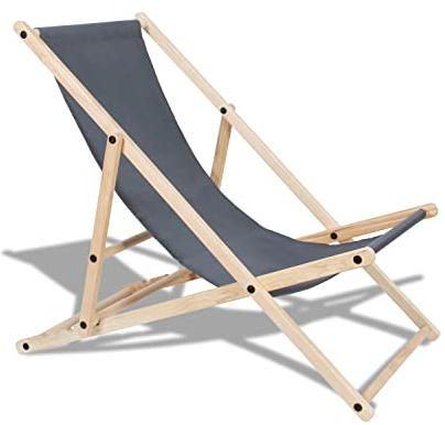 Joparri Liegestuhl 1 Stück Grau, Strandliege Klappliege, Campingliege Kippliege für Innen Außen, Liege Gartenliege, Klappliege für Strand