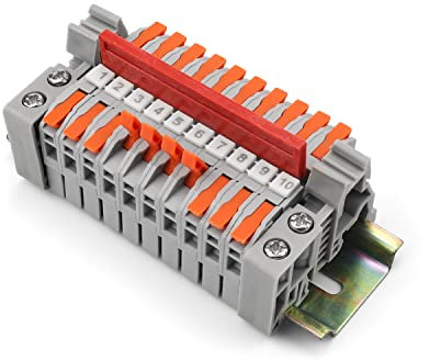 Reihenklemmen Hutschiene, SRJQXH 10 Stück Klemmblock Hutschiene, Durchgangsklemme, Flame Retardant, Quick Splitting and Wiring, Elektrischer Anschlussblock für Präzise Leitung (0,5-2,5mm²)