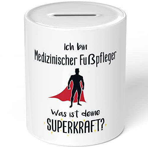 JUNIWORDS Spardose Sparbüchse, Ich Bin Medizinischer Fußpfleger. was ist Deine Superkraft? (5939963)