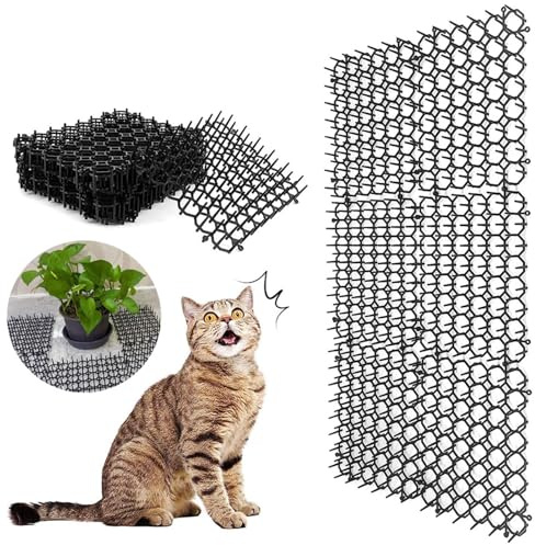 12pcs Tappetino Deterrente per Gatti Recinto da Giardino per Esterni Barriera per Animali Anti Gatto Rete per Cani Repellente per Interni Ed Esterni Addestramento Tappetino in