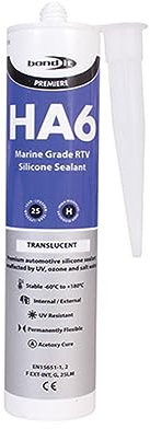 ARA CHOICE Bond It HA6 RTV Marine Water Fish Tank Grade Silicone Seawater Gasket Sealant Aquarium Safe Fish Tank Salt Water Seal (Translucent)