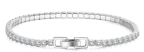 Ayoiow Armband 925 Damen Silber Tennisarmbänder Dennis Chain Zirkonia