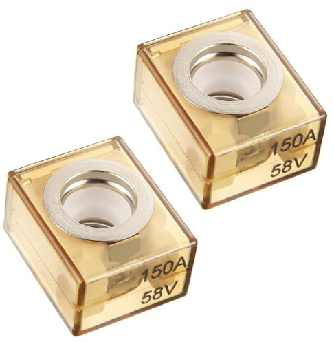 BOJACK Terminal Fuse 150A Marine Rated Battery Fuse (MRBF) 58V DC Max IP66 Waterproof for the Circuit Protection of Automobiles RVs Cranes Ships Charging Piles 150Amp(Pack of 2)